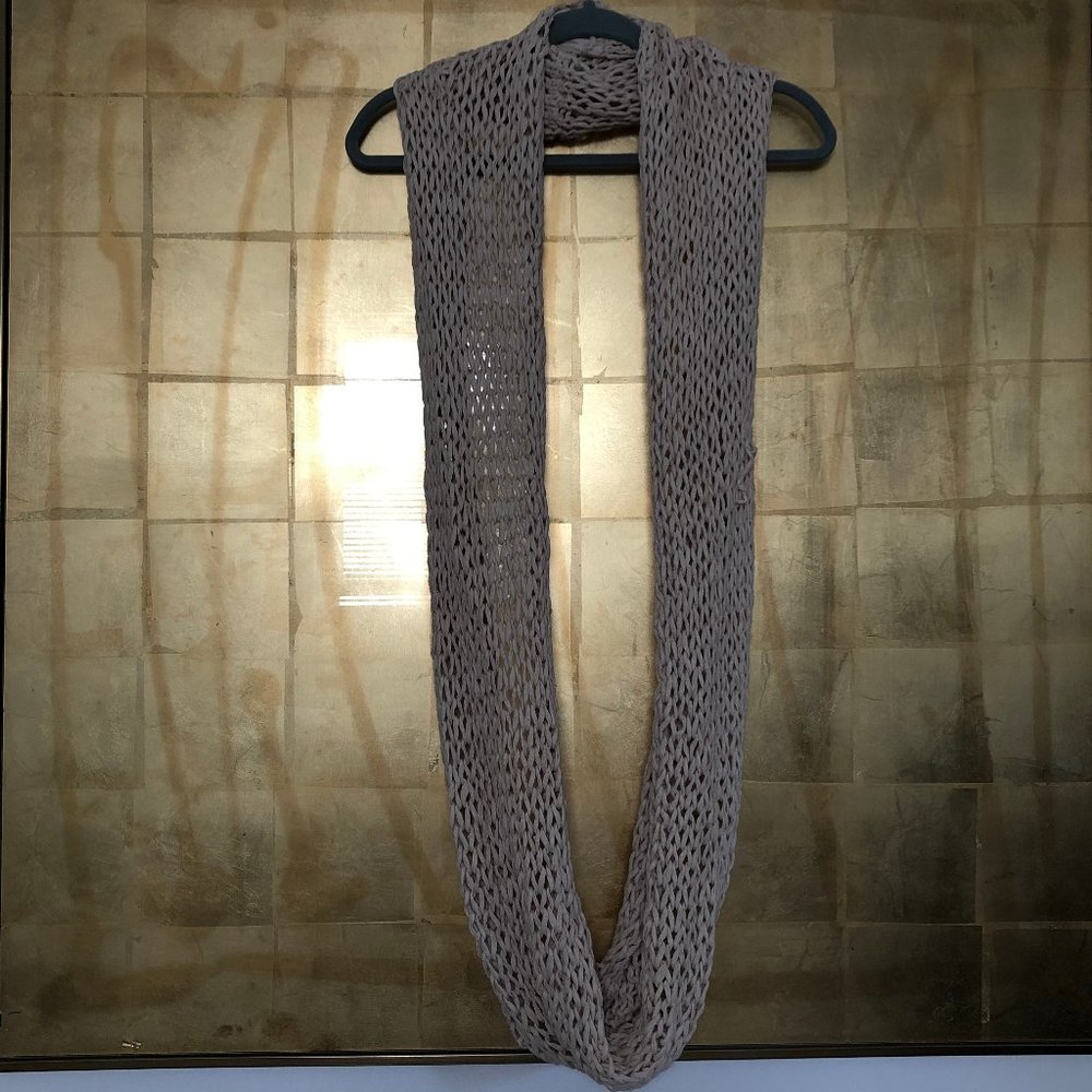 AllSaints Beige Hand Knit Circle Scarf